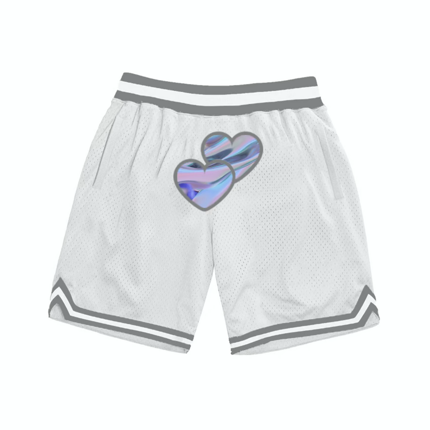Pre Order - Holographic Hearts Basketball Shorts