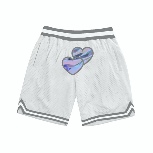 Pre Order - Holographic Hearts Basketball Shorts